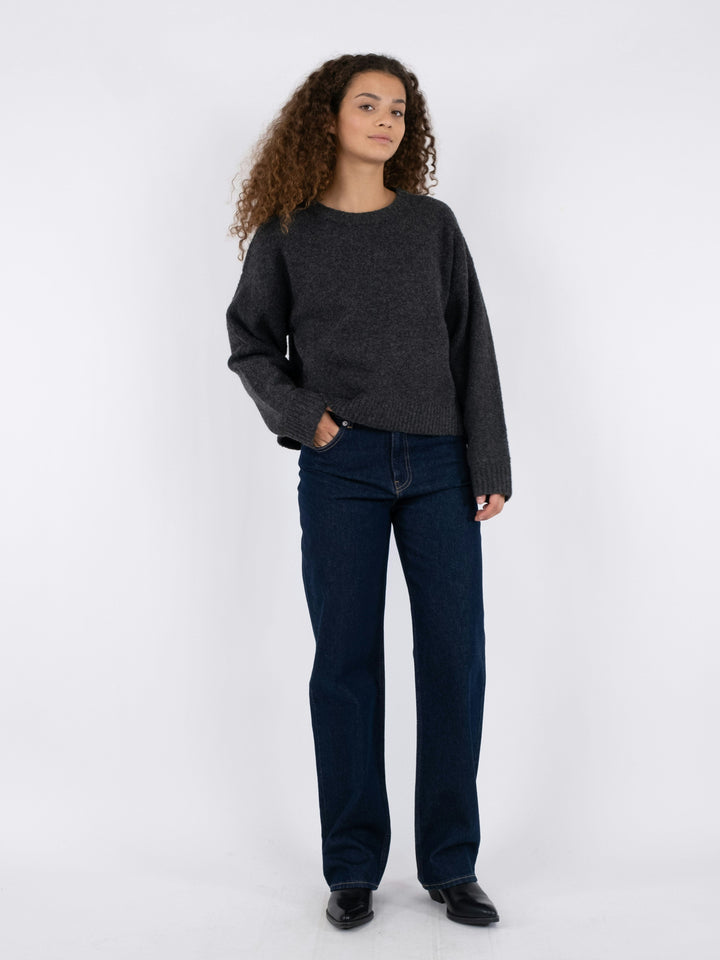 Neo Noir - Detri Solid Knit Blouse - Antracit