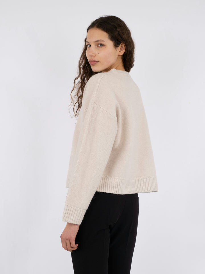 Neo Noir - Detri Solid Knit Blouse - Ivory