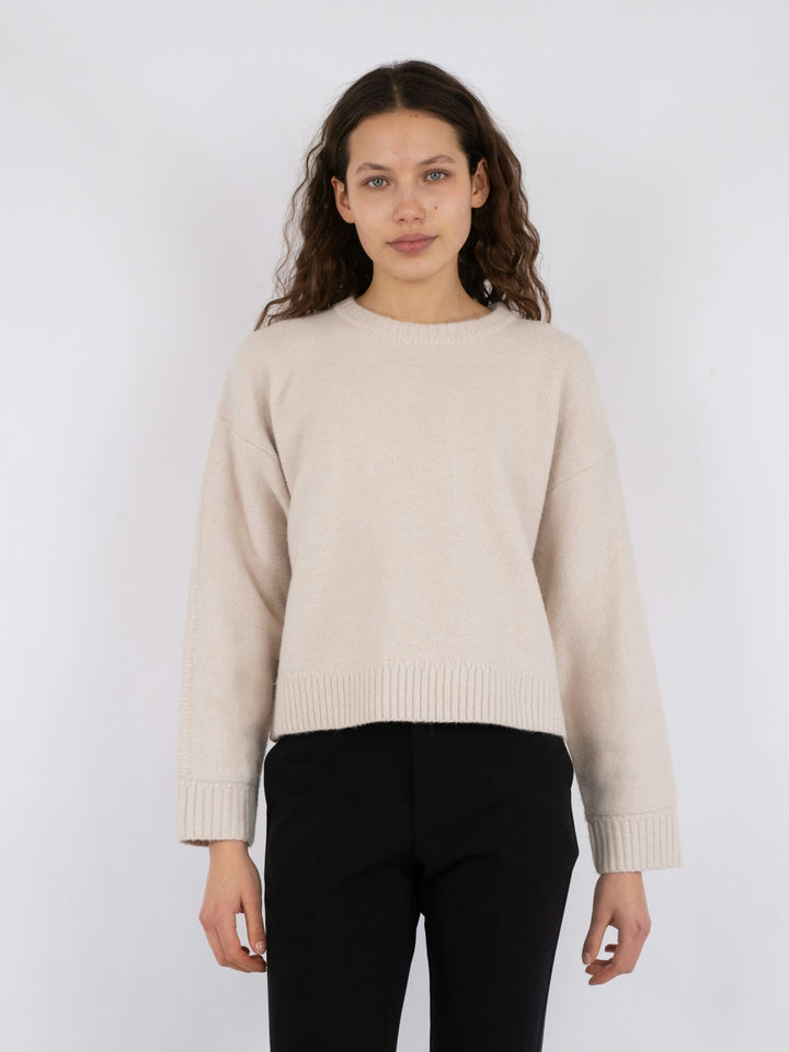 Neo Noir - Detri Solid Knit Blouse - Ivory