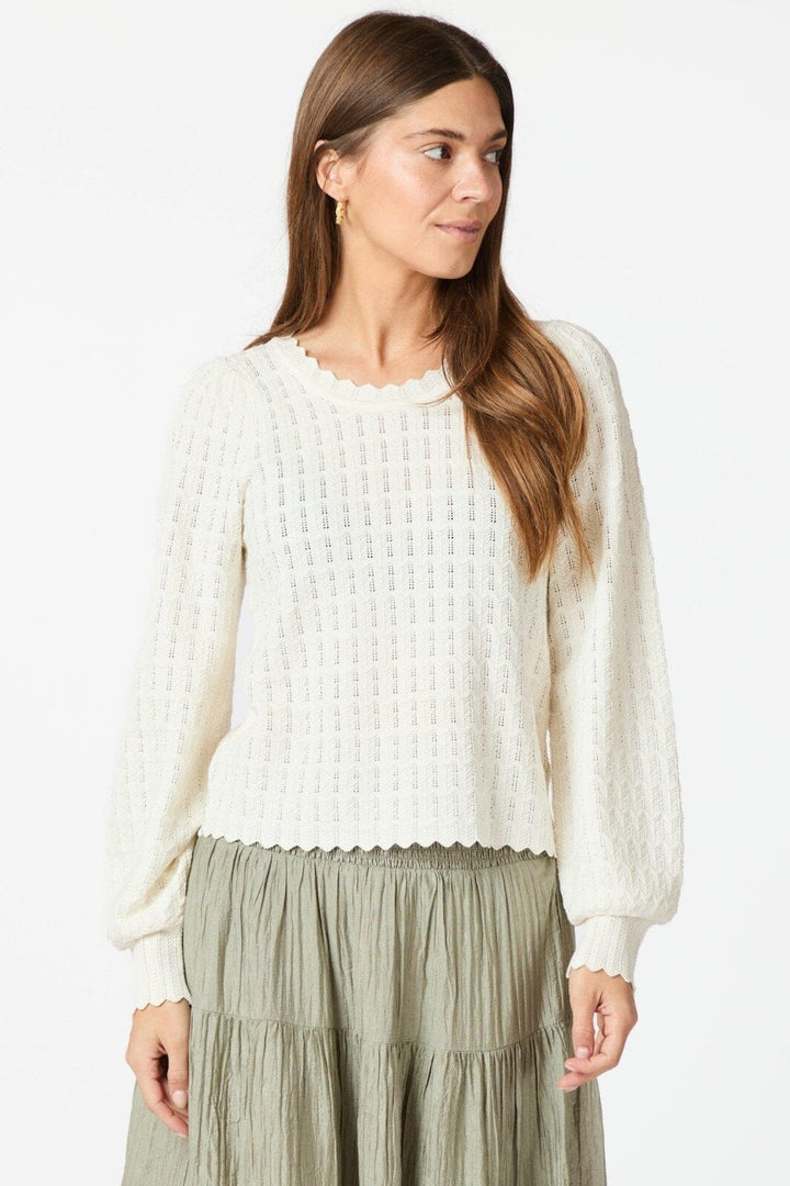 Neo Noir - Dito Solid Knit Blouse 164625 - Off White