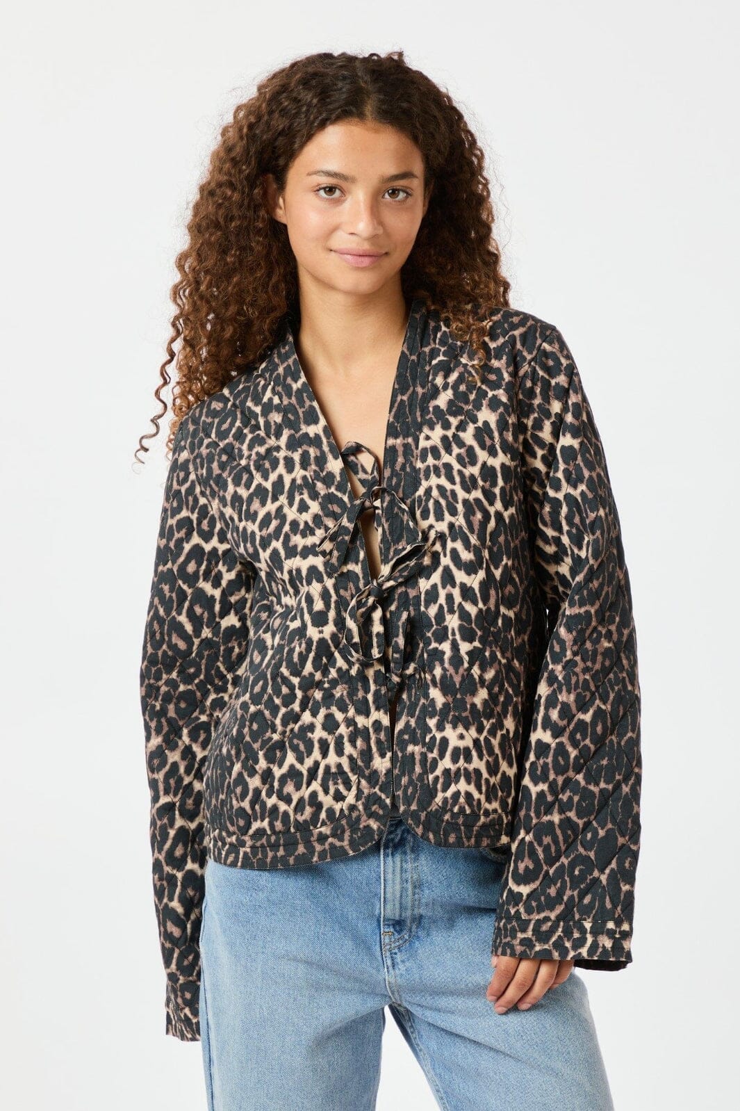 Neo Noir - Dubbie Leo Quilt Jacket - Leopard Jakker 