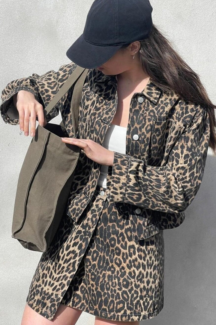 Neo Noir - Emilia Leopard Jacket - 400 Leopard Jakker 