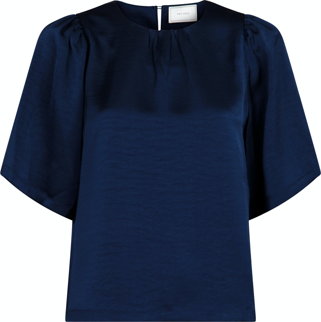 Neo Noir - Florina Heavy Sateen Blouse - Navy