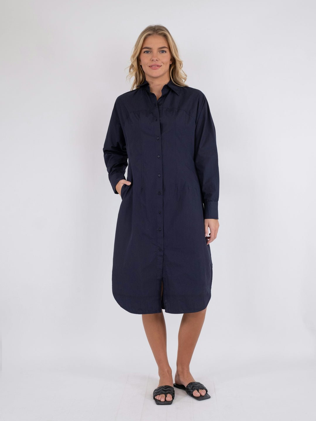 Neo Noir - Fredericka C Poplin Dress - Navy