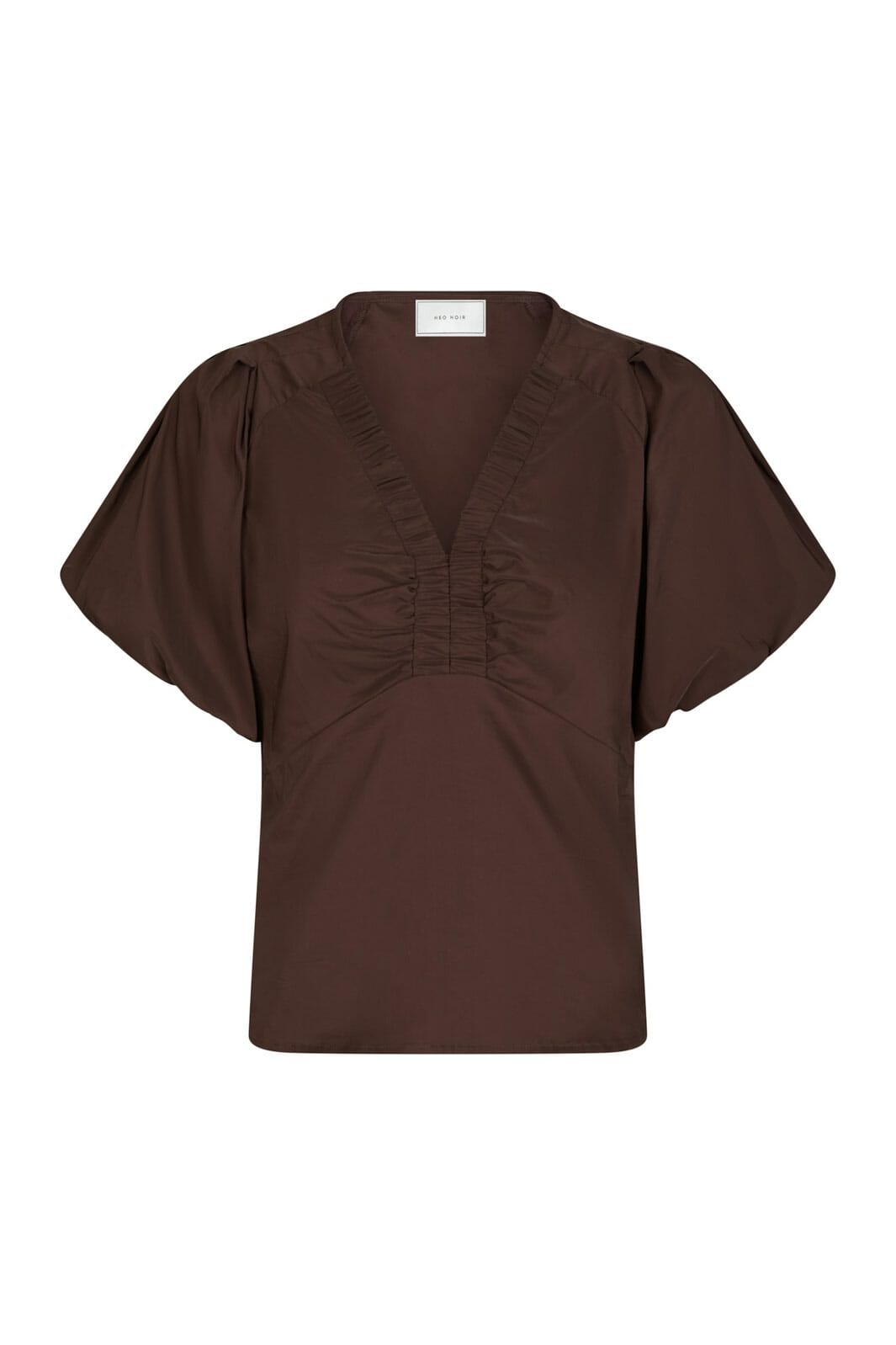 Neo Noir - Irina Poplin Blouse 162219 - 676 - Dark Brown