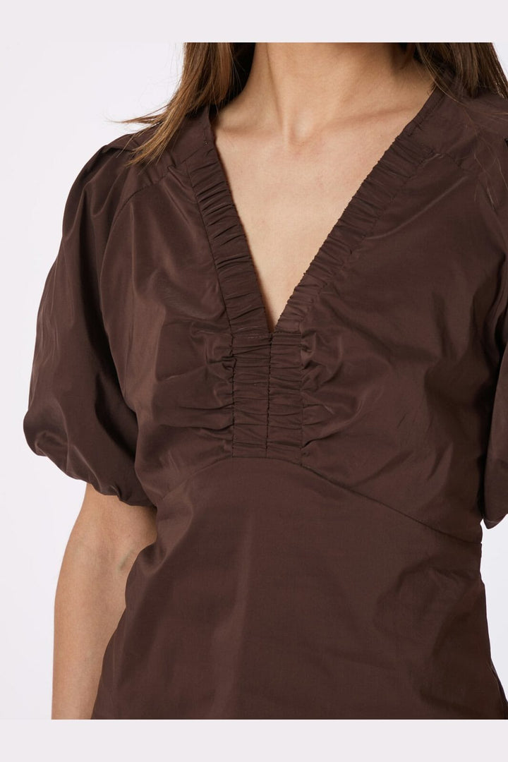 Neo Noir - Irina Poplin Blouse 162219 - 676 - Dark Brown