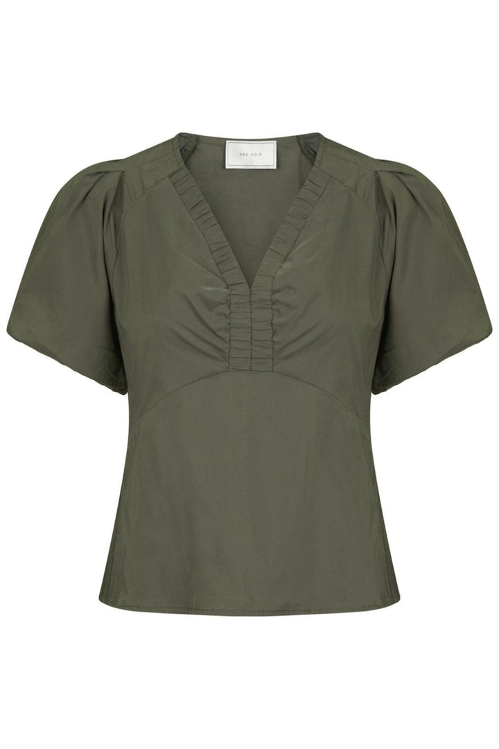 Neo Noir - Irina Poplin Blouse - Army T-shirts 