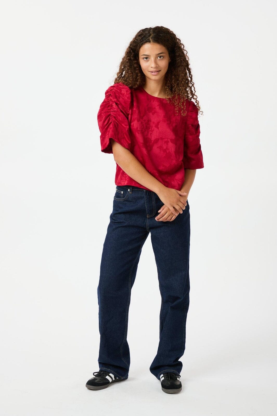 Neo Noir - Joba Jacquard Blouse 163868 - Red Bluser 