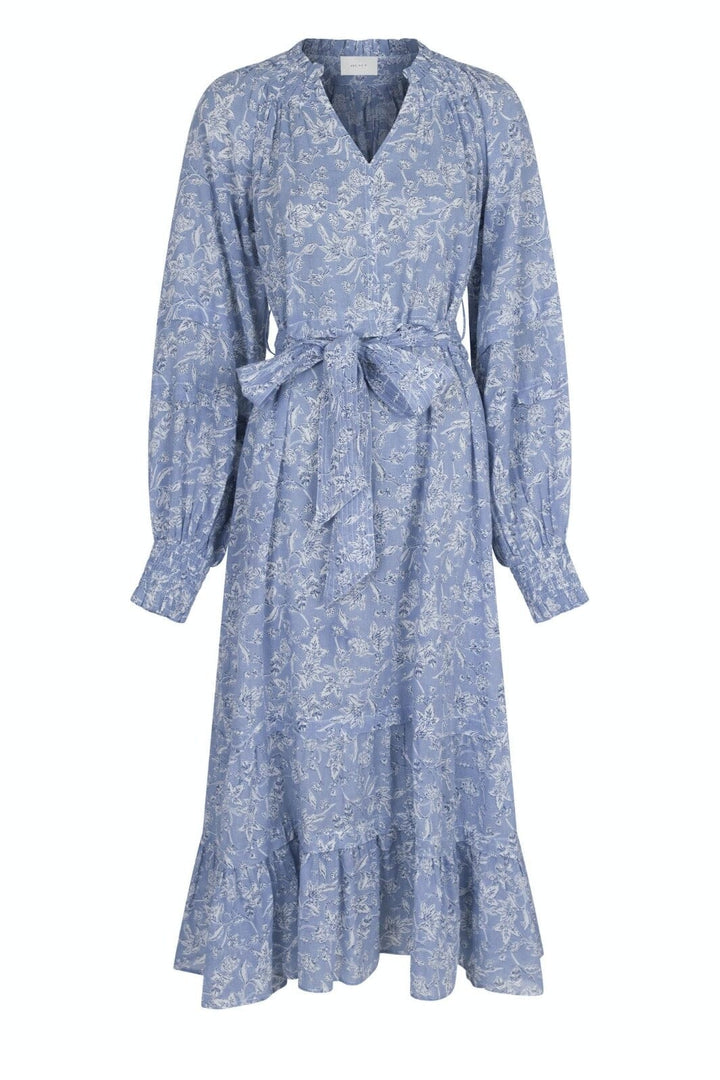 Neo Noir - June S Stencil Flower Dress - Dusty blue Kjoler 