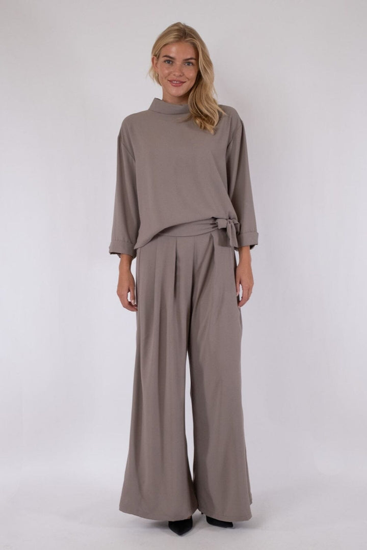 Neo Noir - Lana Drapy Pants - Dusty Brown Bukser 