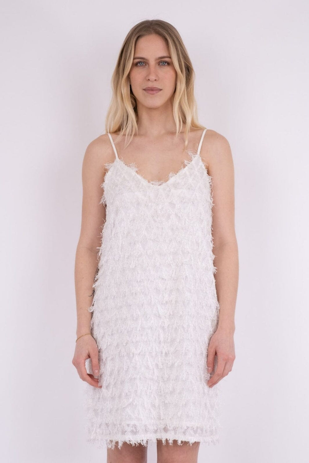 Neo Noir - Lilja Fringe Dress - Off White Kjoler 