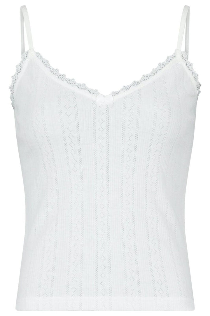 Neo Noir - Lindsay Pointelle Top - White Toppe 