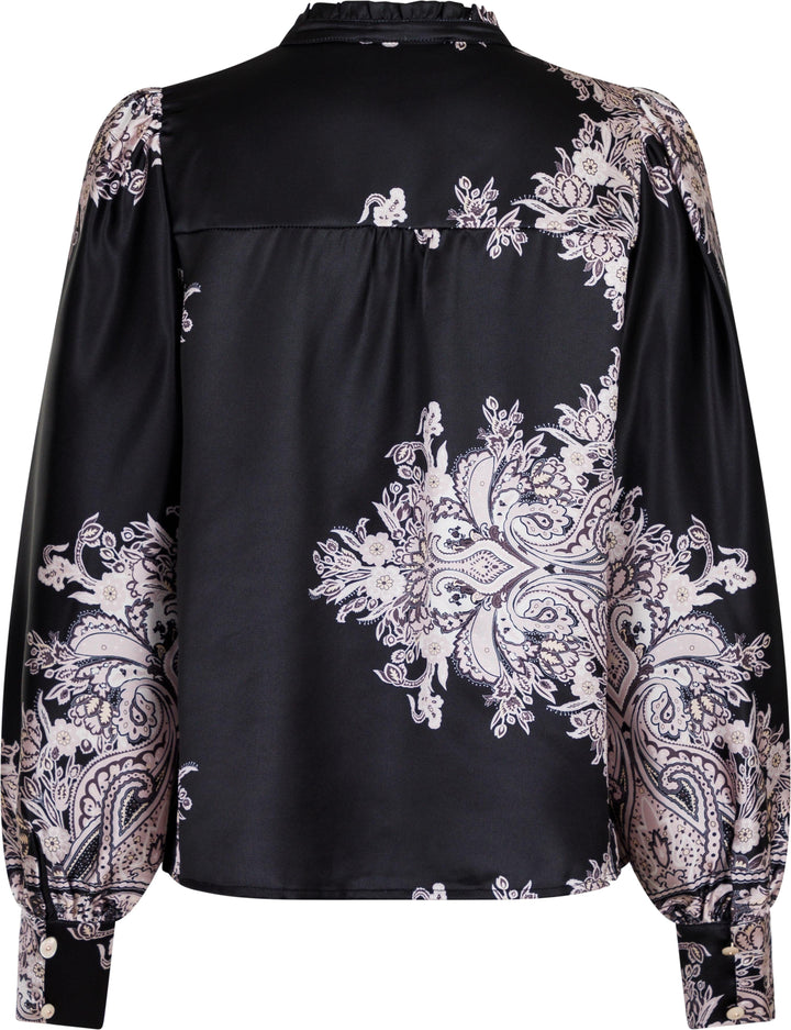 Neo Noir - Massima Paisley Border Blouse - Black