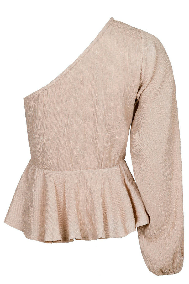 Neo Noir - McCartney Plisse Blouse - Sand Bluser 