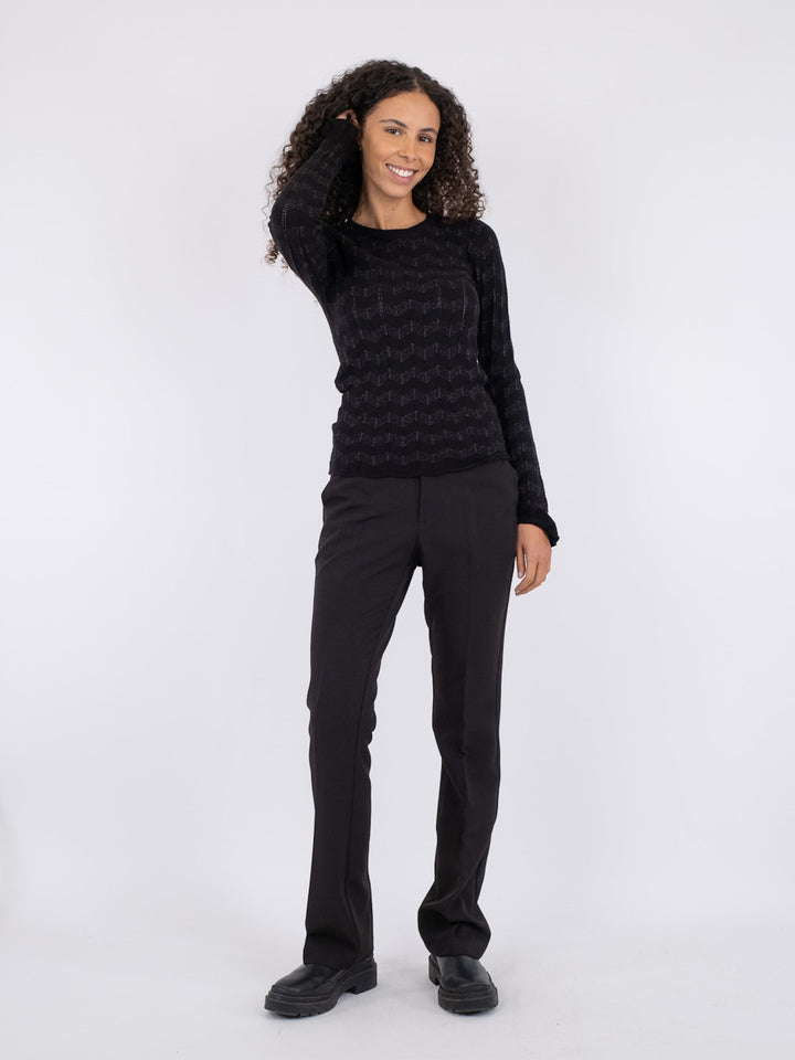 Neo Noir - Nelle Glitter Knit Blouse - Black