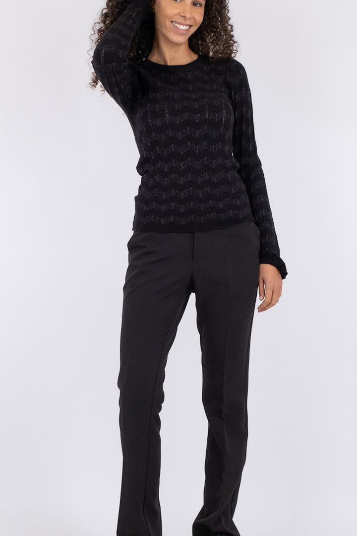 Neo Noir - Nelle Glitter Knit Blouse - Black