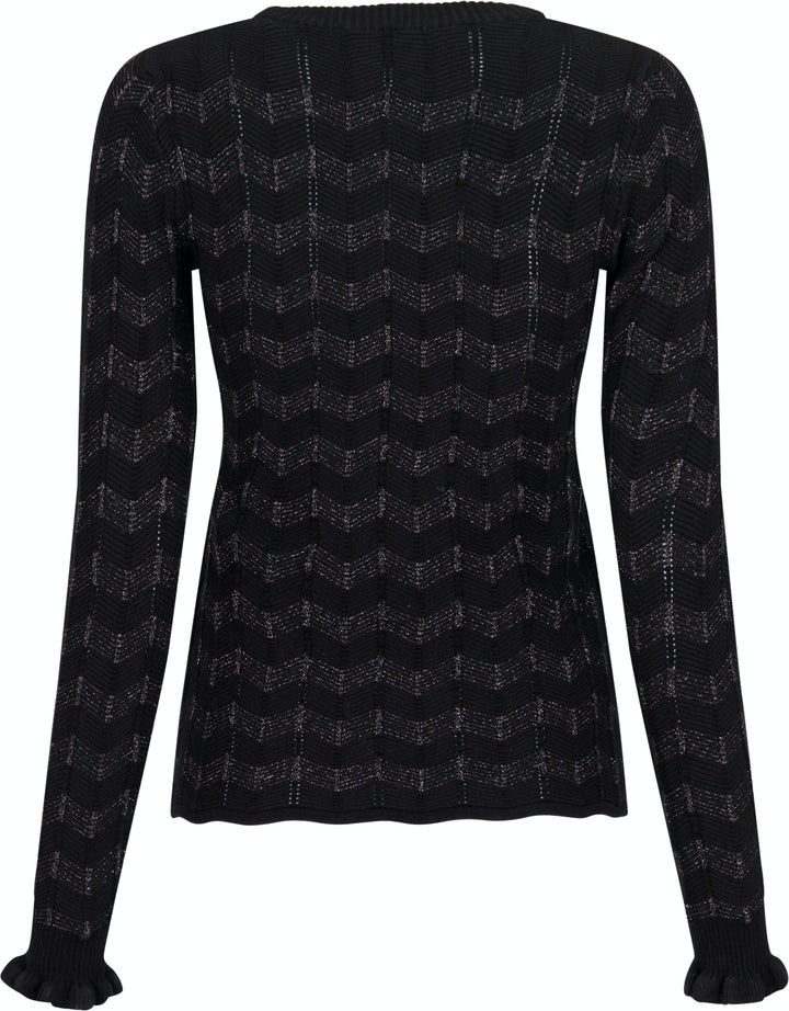 Neo Noir - Nelle Glitter Knit Blouse - Black