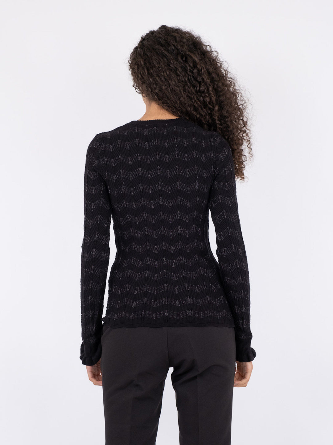 Neo Noir - Nelle Glitter Knit Blouse - Black