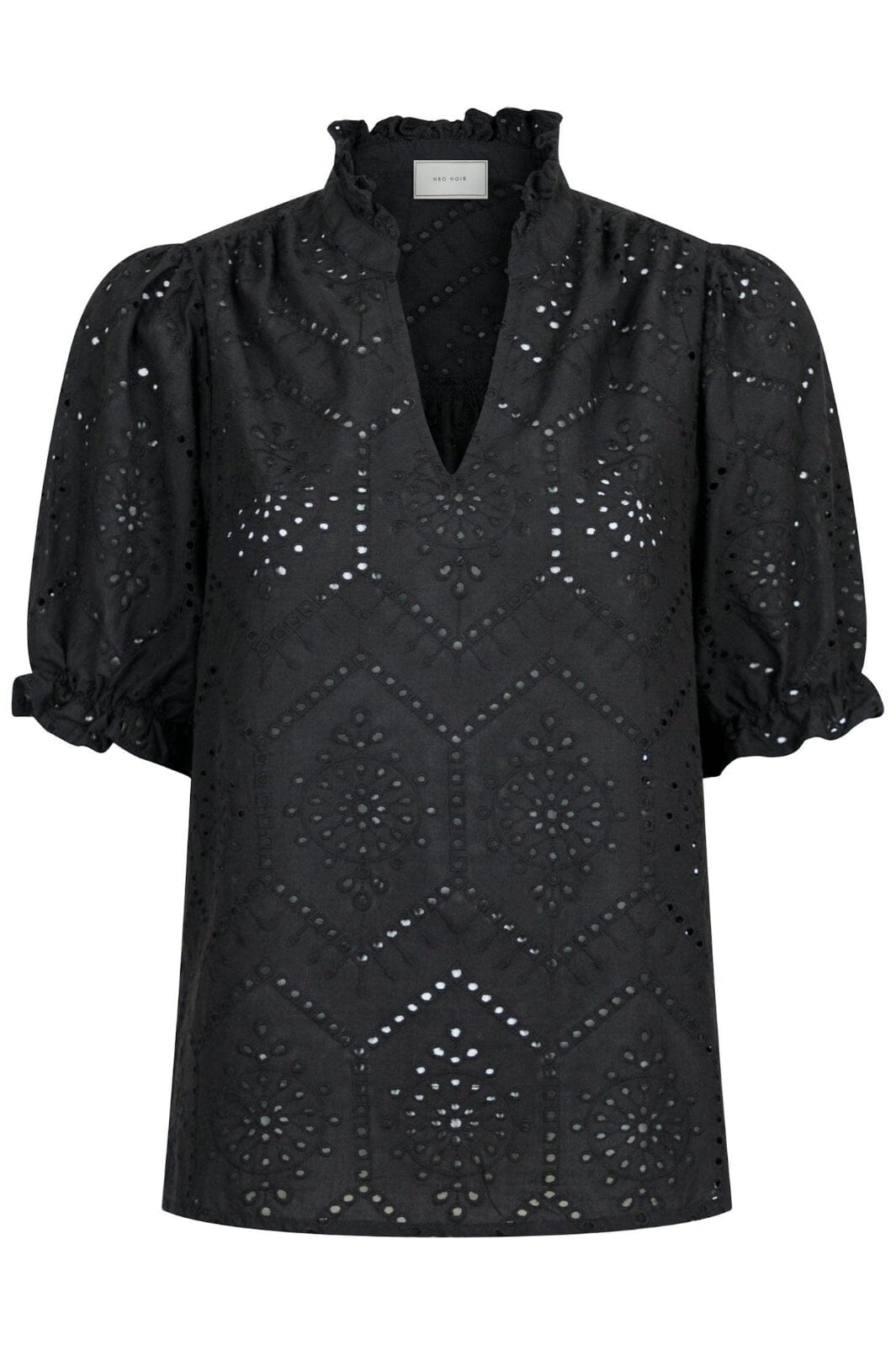 Neo Noir - Odesa Embroidery Blouse - Black Bluser 