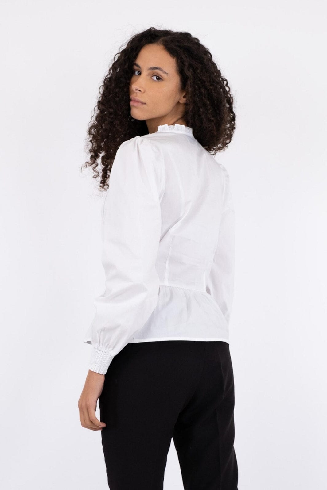 Neo Noir - Ora Poplin Blouse - White Bluser 