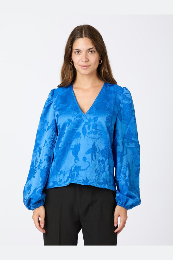 Neo Noir - Palmino Jacquard Blouse - Blue