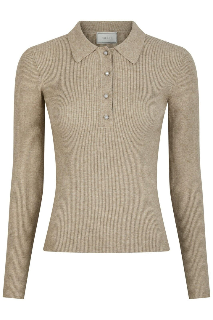 Neo Noir - Panama Knit Blouse 164017 - 976 - Beige Melange