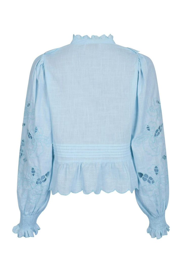 Neo Noir - Petrine Embroidery Blouse 161136 - 142 - Dusty Blue