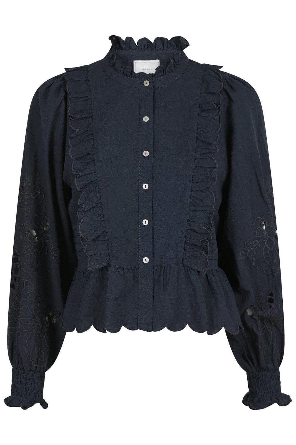 Neo Noir - Petrine Embroidery Blouse - Navy Skjorter 