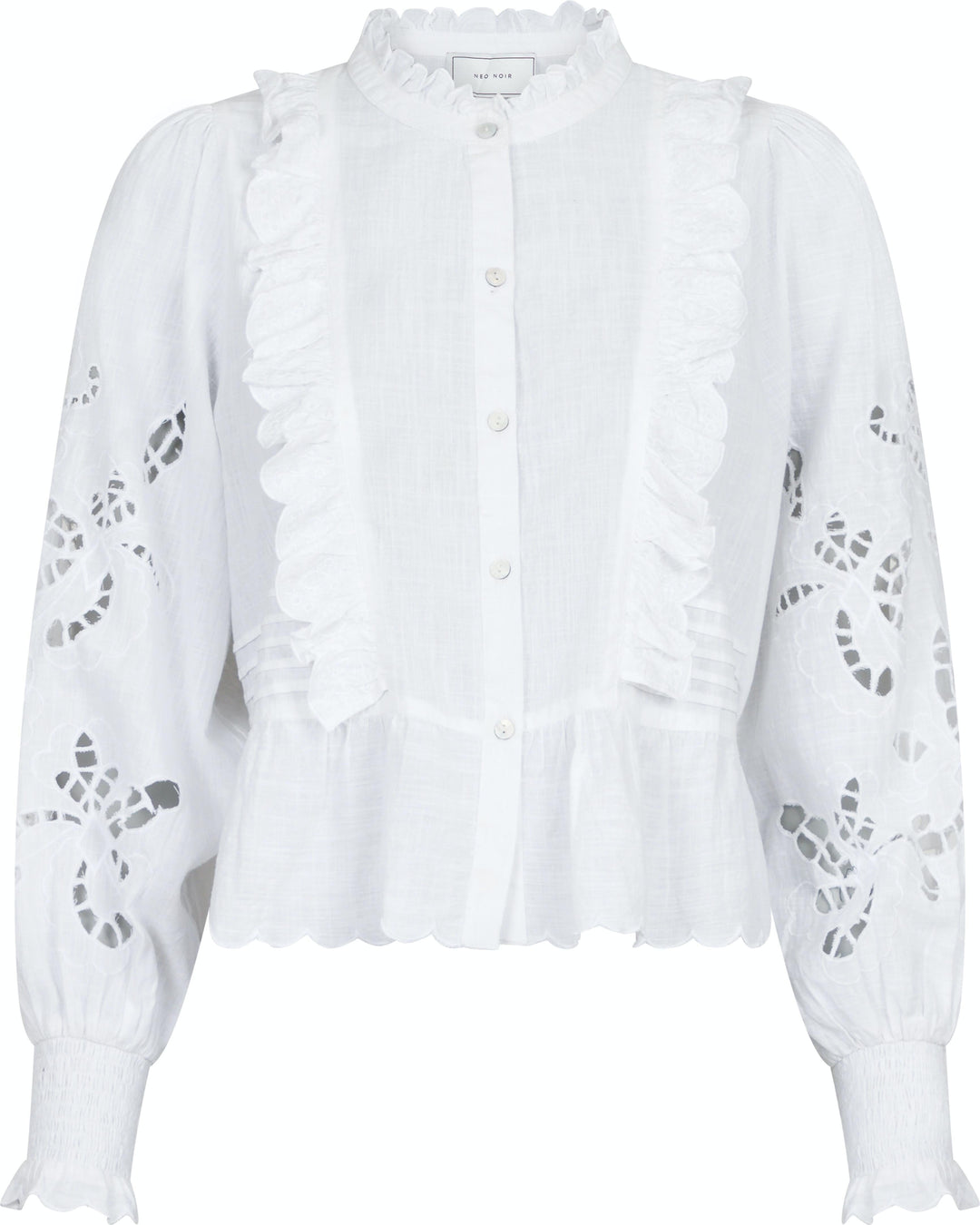 Neo Noir - Petrine Embroidery Blouse - White