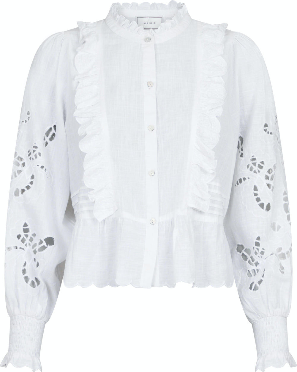 Neo Noir - Petrine Embroidery Blouse - White