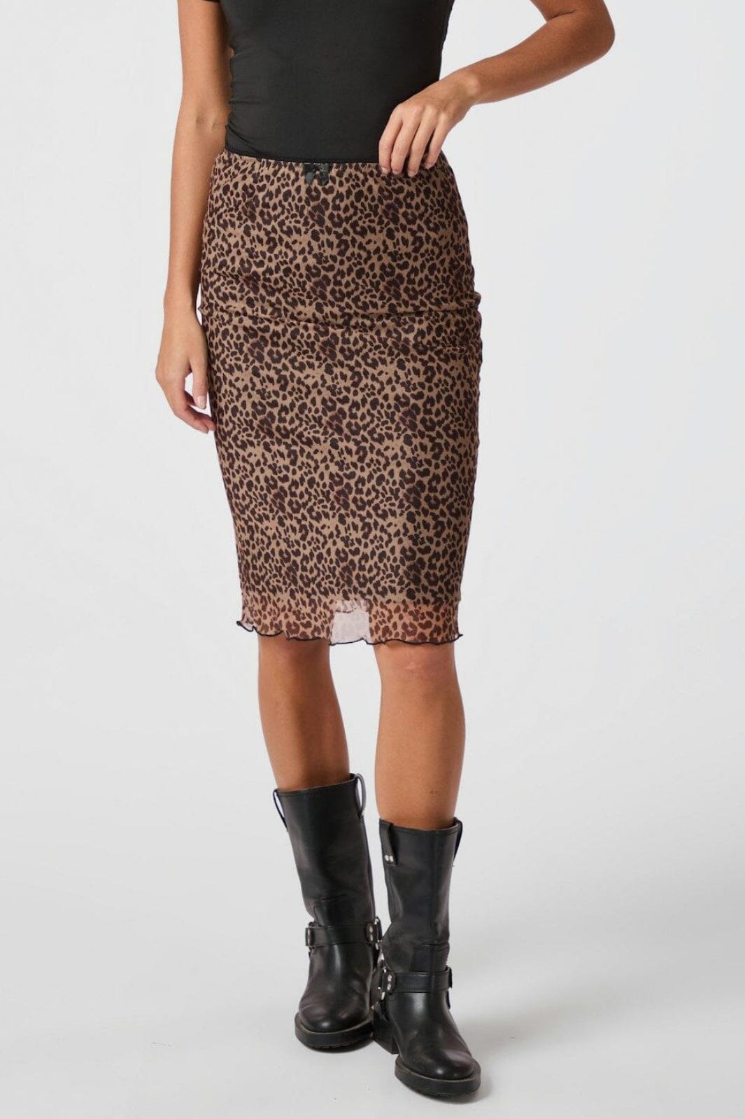 Neo Noir - Roa Mesh Leo Skirt 164552 - 400 - Leopard