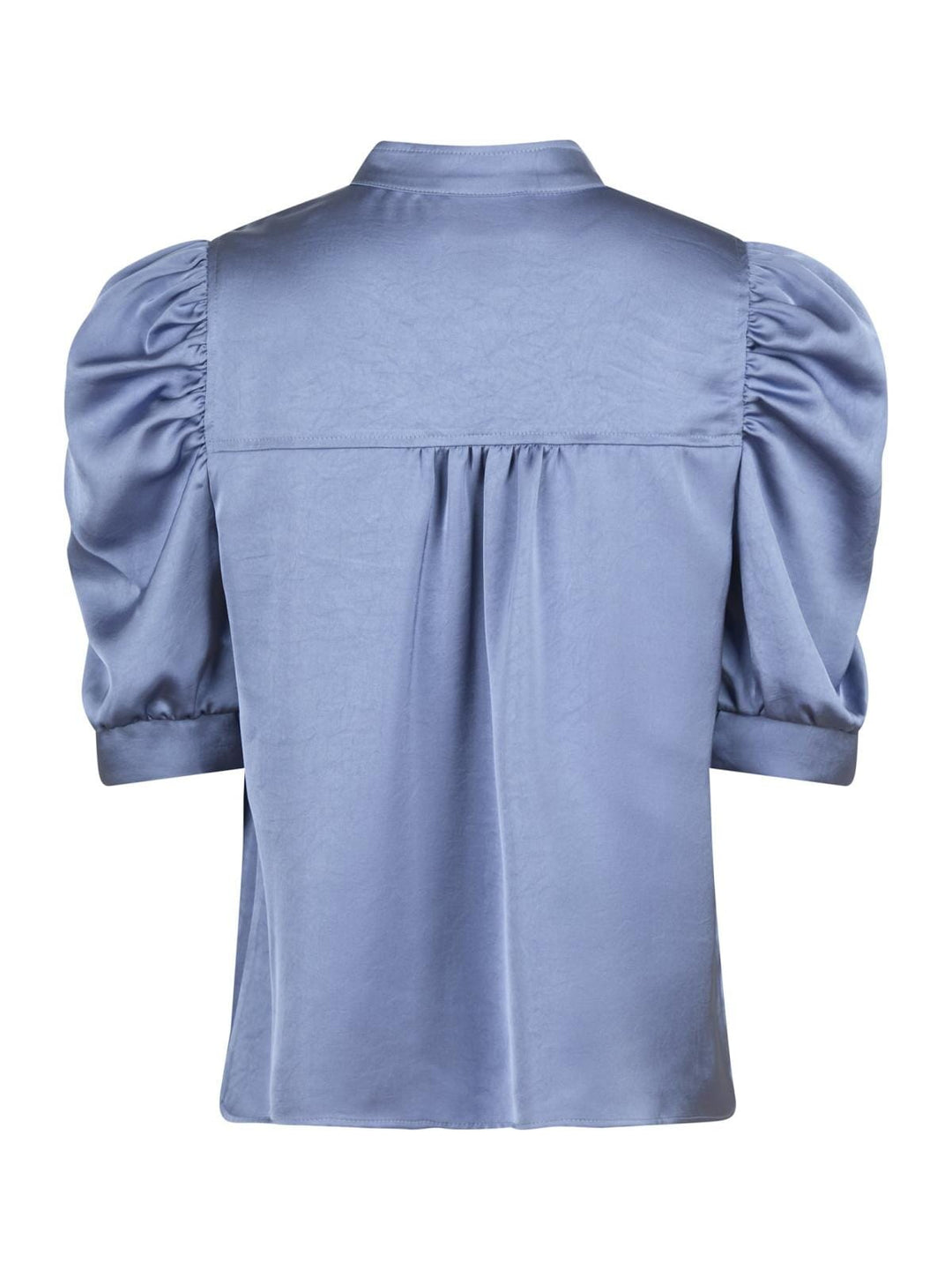 Neo Noir - Roella Heavy Sateen Blouse - Smoke Blue Bluser 