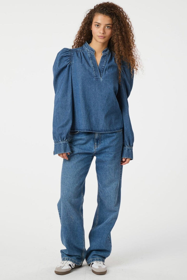 Neo Noir - Rosslyn Denim Blouse 164285 - 140 - Blue