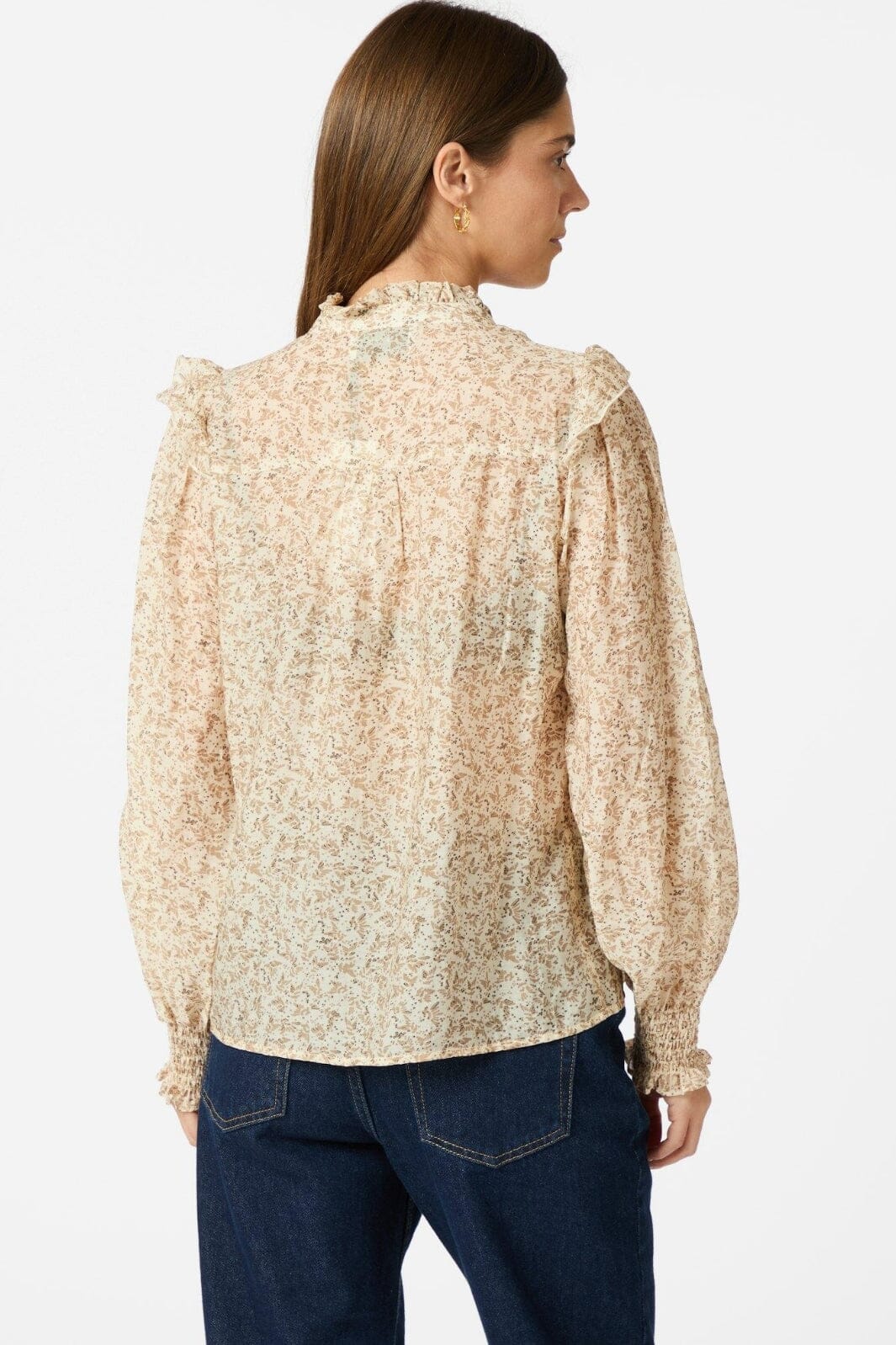 Neo Noir - Selfina Graphic Flower Blouse 163522 - 121 - Off White