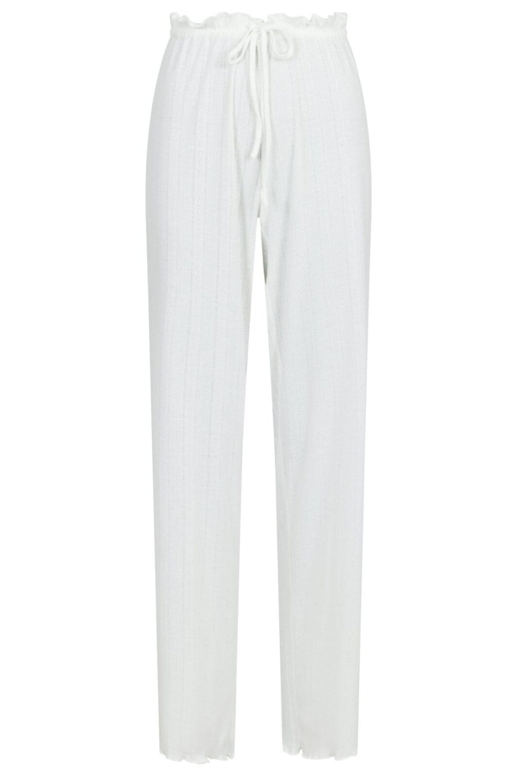 Neo Noir - Serafina Pointelle Pants - White Bukser 