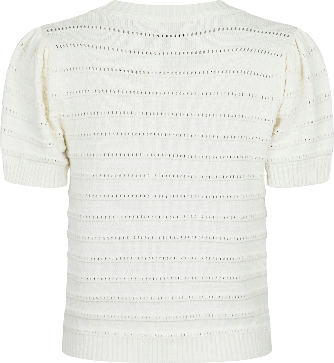 Neo Noir - Sidra Stitch Solid Knit Blouse - Off White