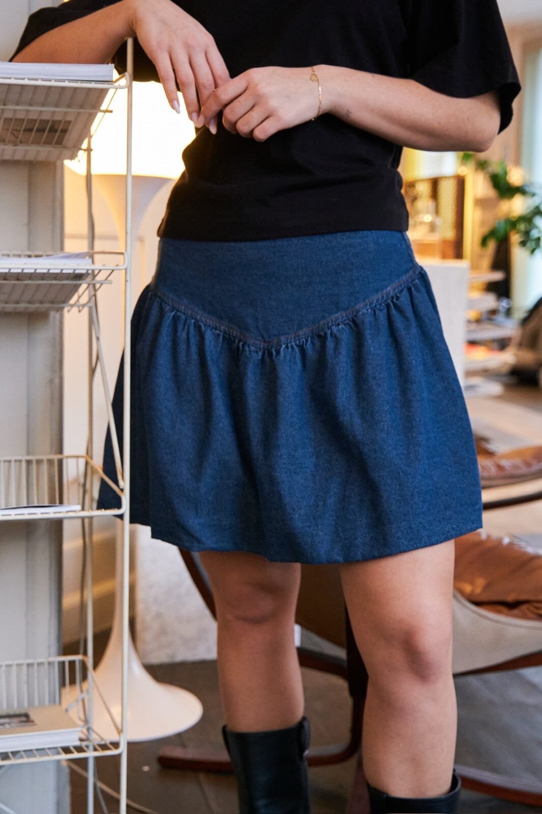 Neo Noir - Solar Denim Balloon Skirt 165053 - 140 - Blue Nederdele 