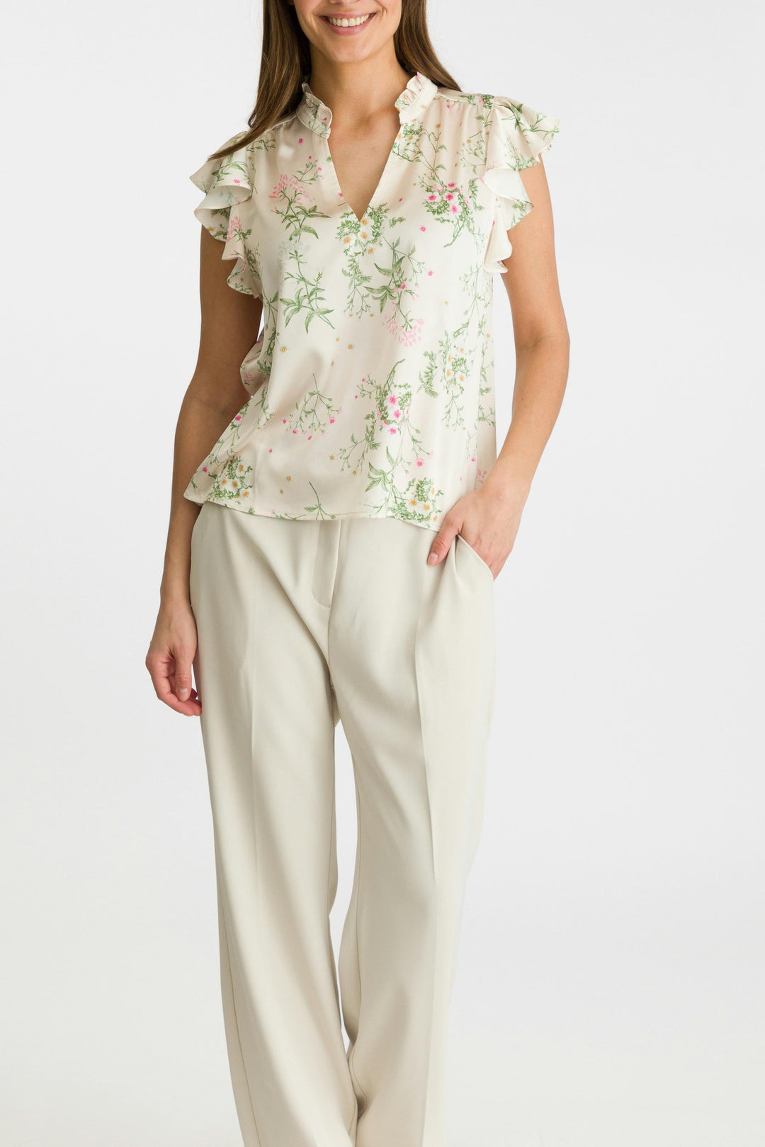 Neo Noir - Stella Flower Field Blouse - Off White