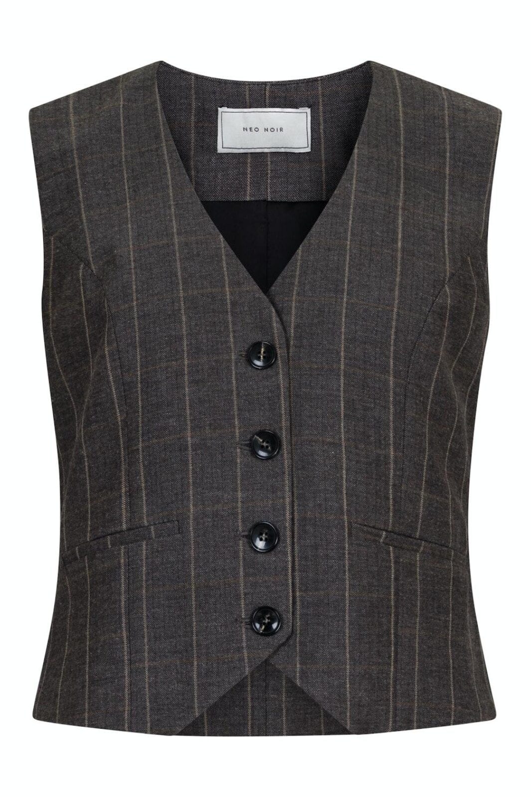 Neo Noir - Vendetta Soft Check Vest - Dark Grey Veste 