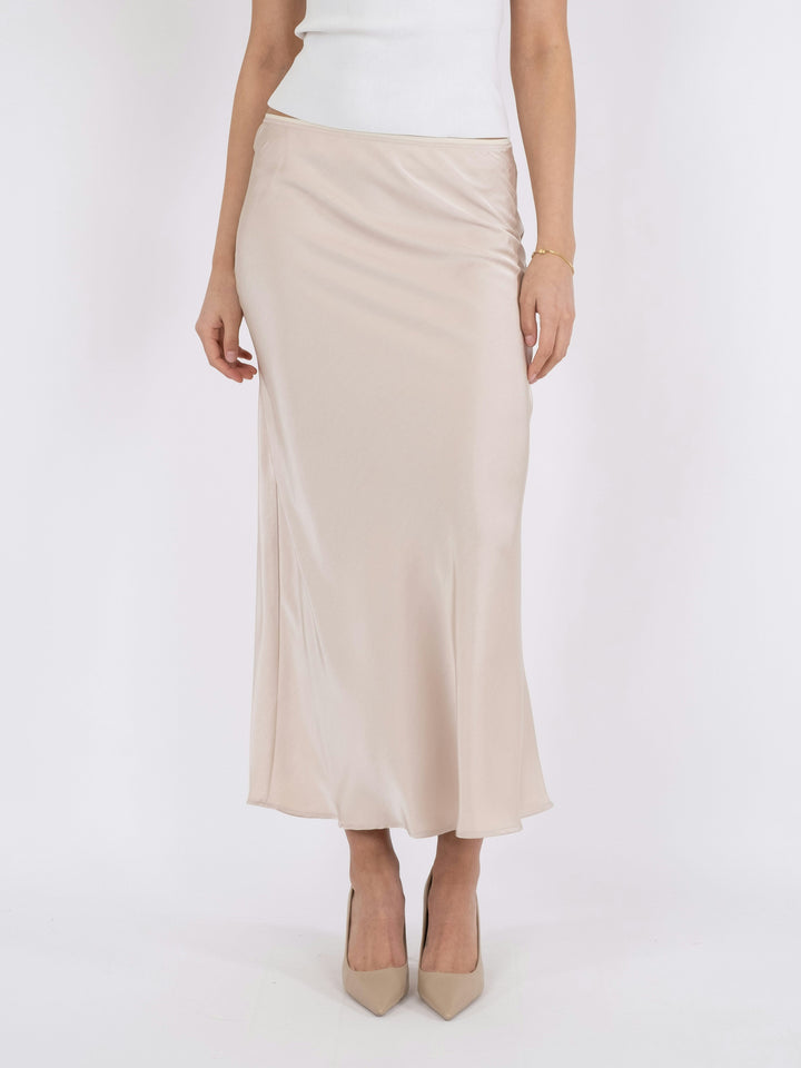 Neo Noir - Vicky Heavy Sateen Skirt - Champagne