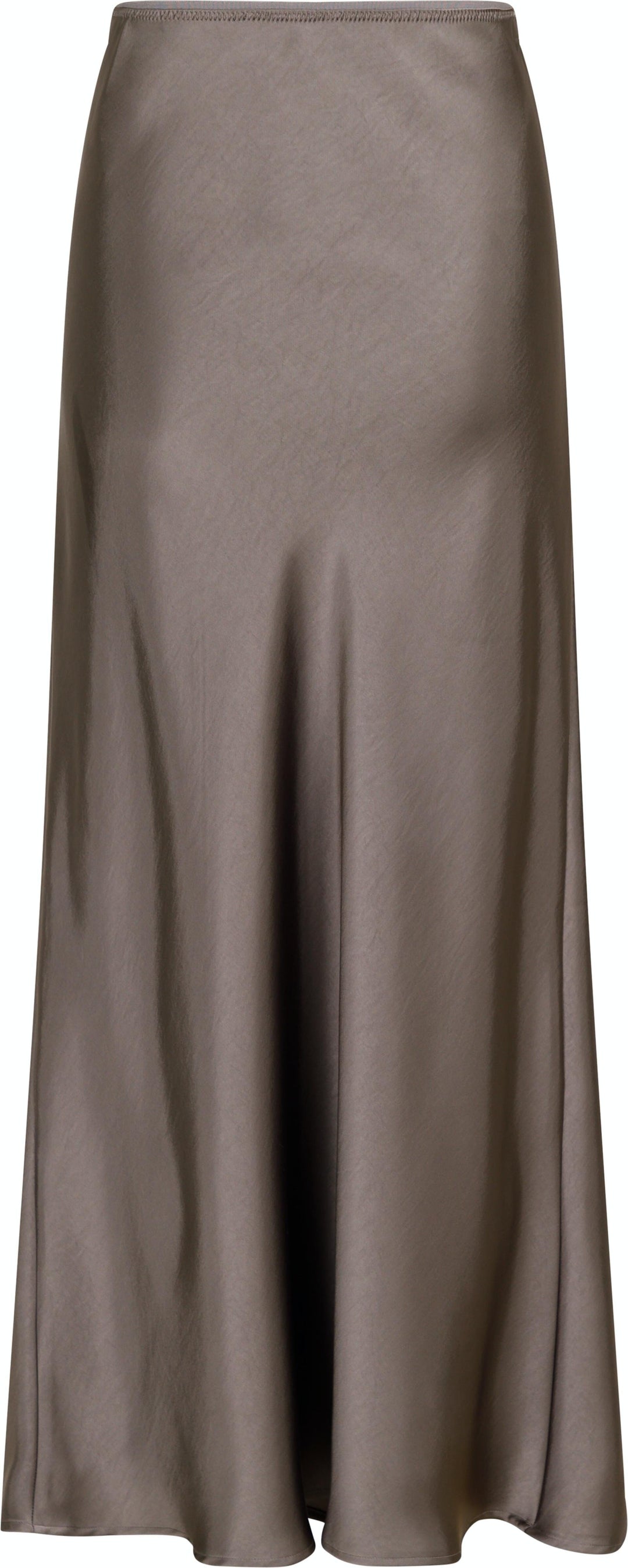 Neo Noir - Vicky Heavy Sateen Skirt - Warm Grey