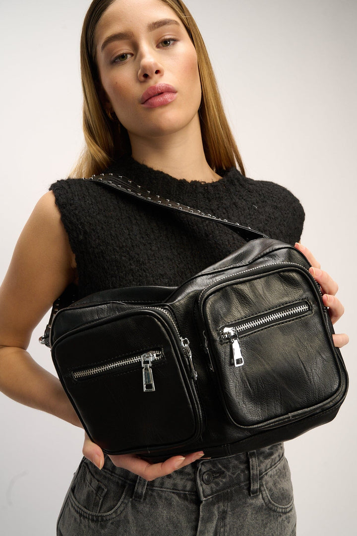 Noella - Celina Bag - 001 Black Leather Look Tasker 