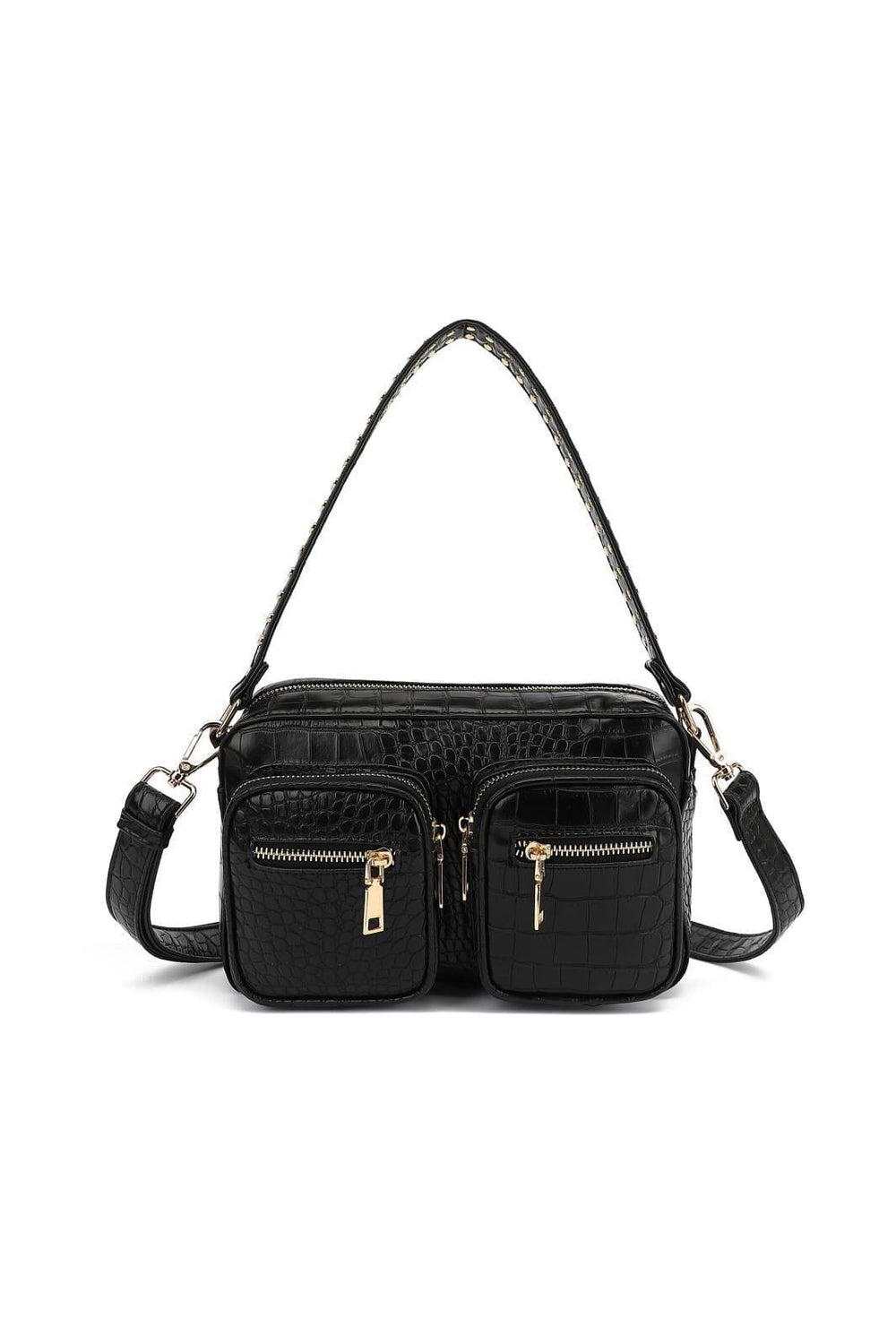 Noella - Celina Bag W. Gold - 1073 Black Croc