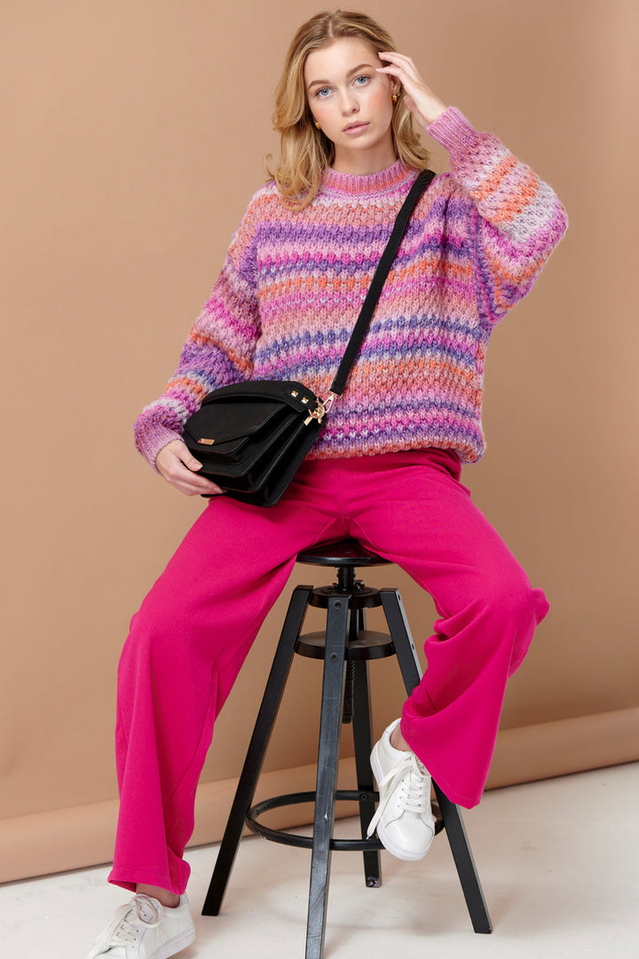 Noella - Gio Knit Blouse - Bright Mix Strikbluser 