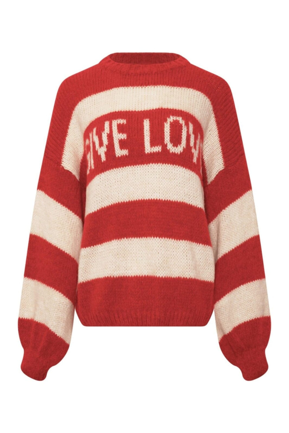 Noella - Give Love Knit - 1220 Red Ivory Stripe Strikbluser 