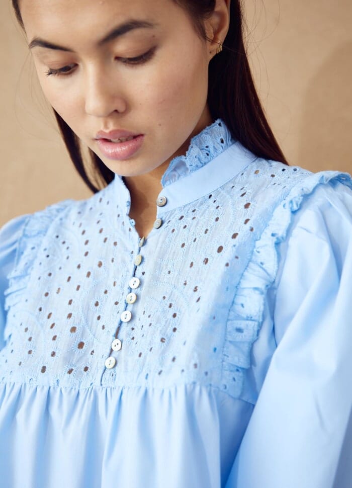 Noella - Jaelynn Blouse - 016 Light Blue Bluser 