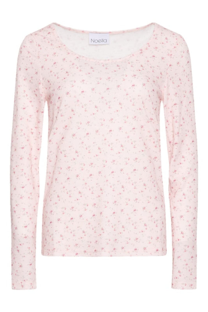 Noella - Riju O-Neck Tee - Rose Flower Bluser 