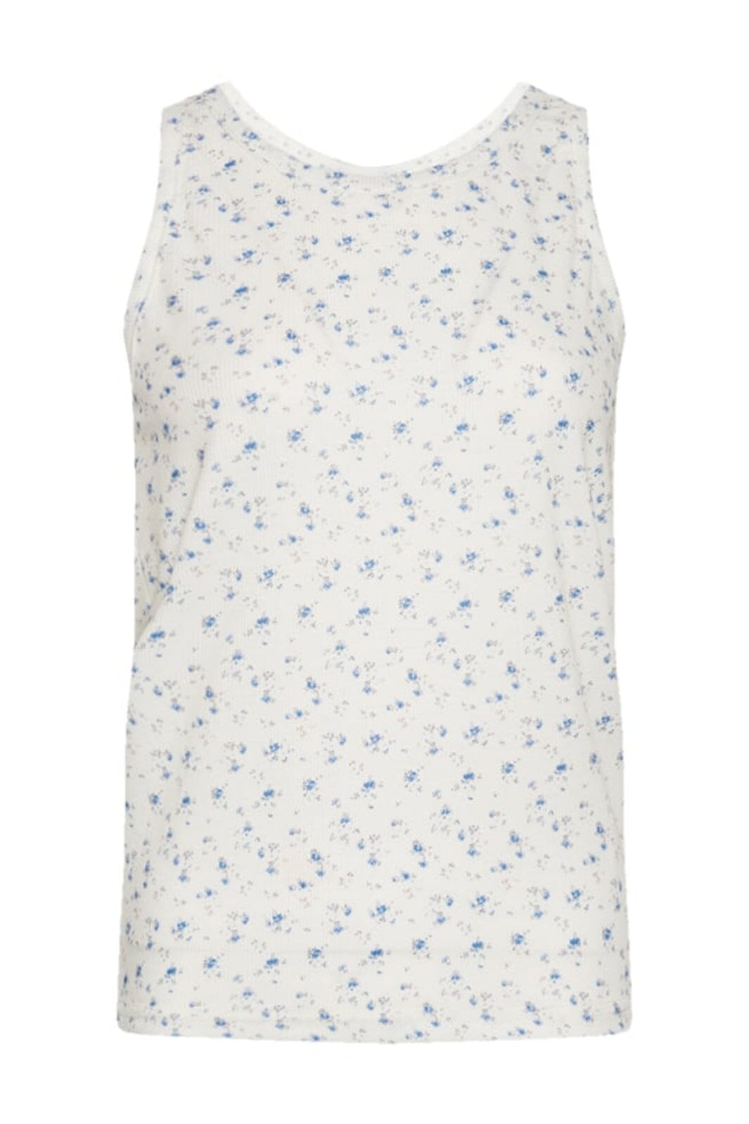 Noella - Riju Tanktop - Cream/Blue Flower Toppe 