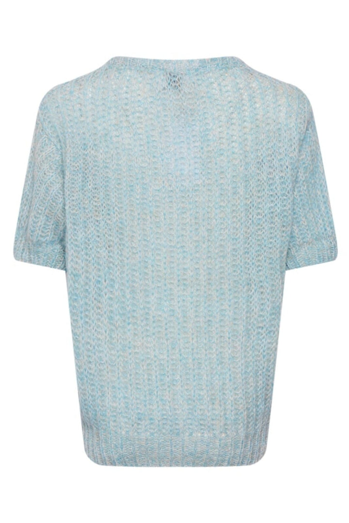 Noella - Roy Short S/L Jumper - Light Blue Mix Strikbluser 