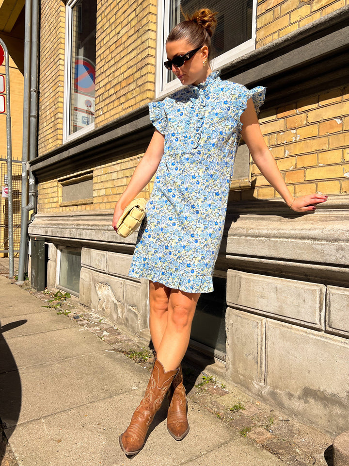 Noella - Sally Dress - Blue/Yellow Flower Kjoler 